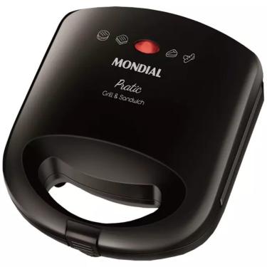 Imagem de Sanduicheira Pratic Grill Antiaderente Mondial Preto 127v
