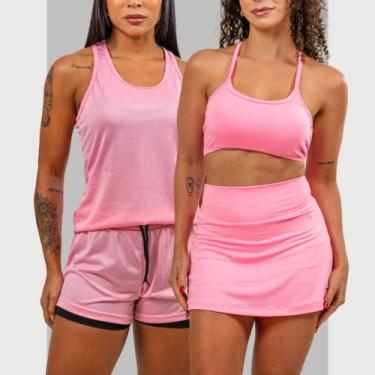 Imagem de Kit 2 Conjuntos Fit Academia Treino Dia Dia Shorts 2 Em 1 - PACO texti