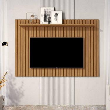 Imagem de Painel para Tv 60 Polegadas com Prateleira Ripado Real Classic 1.6 Marrom