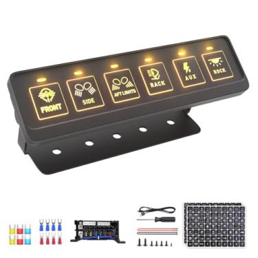 Imagem de Fly Kan Painel De Interruptores Multifuncionais 6 Gang, Luzes Offroad Com Controle Remoto Sem Fio, Sistema Circuito Ic Universal À Prova D'Água Para Caminhões 12V-24V, Suv, Atv, Utv, Carros, Etc.