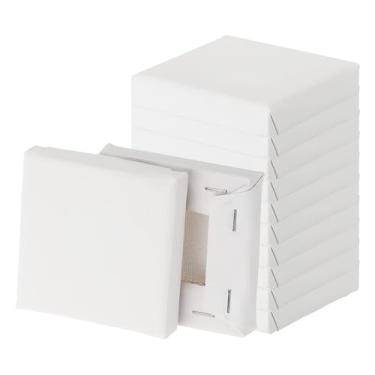 Imagem de PATIKIL Tela para pintura, pacote com 15, tela de algodão em branco, 3 x 3, conjunto de tinta a óleo, material de arte para aquarela, guache acrílico, têmpera