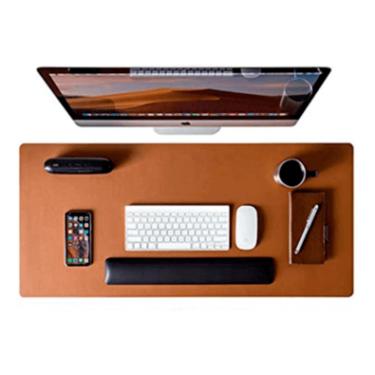 Imagem de Mouse Pad Kingpad Deskpad, 90x40, Extra Grande Couro Sintético -  Caramelo