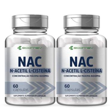 Imagem de 2x NAC Puro 600mg Por Cápsula - 120 Cápsulas - Ecomev