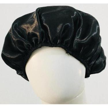 Imagem de Touca De Cetim AntiFrizz com Elástico Confortável - DaniBordados, Pret