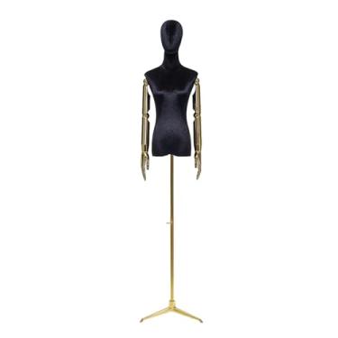 Imagem de Mannequin O manequim vem com um suporte de metal triangular, o braço robótico de galvanoplastia é ajustável e destacável(Black,Medium)