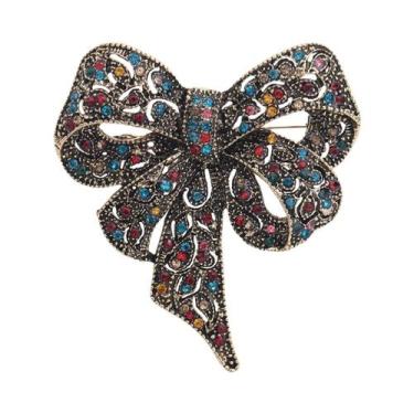 Imagem de Broches de Arco com Strass Brilhantes - Acessório de Festa Unissex, MÁ