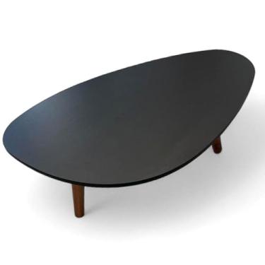 Imagem de Mesa de Centro Orgânica Pés Palito em Madeira 90x52cm Preto