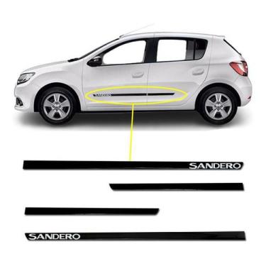 Imagem de Friso Lateral Slim Sandero 2014 a 2023 Kit Black (Preto Brilhante) Ade