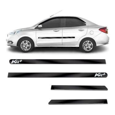 Imagem de Friso Lateral Largo Ka+ Sedan 2015 a 2020 Kit Black (Preto Brilhante) 