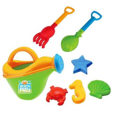 Imagem de Brinquedo de praia com regador, pá, rastelo e forminhas Beach Play - U