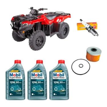 Imagem de Revisão Fourtrax 420 2014 A 2022 Oleo + Filtro + Vela Honda - MOBIL