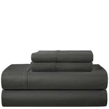 Imagem de CHATEAU HOME COLLECTION Jogo de lençol California King, algodão de 400 fios, bolso profundo, cabe até 43 cm, lençóis Cal King macios e confortáveis - carvão