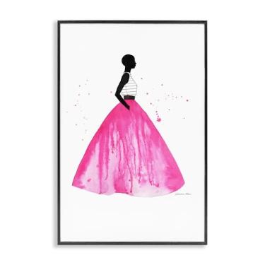 Imagem de Stupell Industries Saia de baile rosa preta emoldurada giclée com design artístico por Simone Elum, 45,7 x 30,5 cm