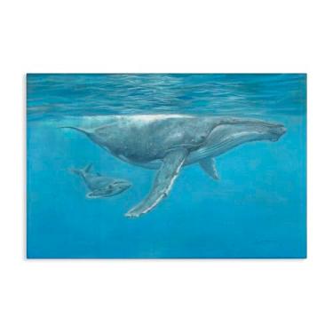 Imagem de Stupell Industries Design de arte de parede em tela subaquática baleia jubarte por David Stribbling, 40 x 61 cm