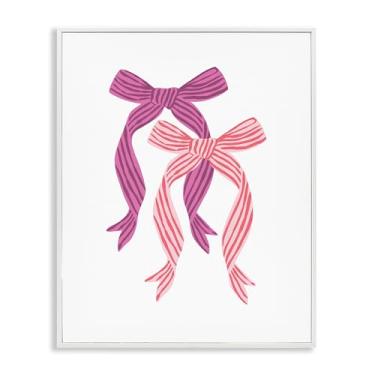 Imagem de Stupell Industries Design de arte giclée emoldurado branco magenta e vermelho com laço duplo por Krissy Mast, 76 x 61 cm