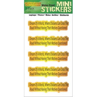 Imagem de Mini adesivos engraçados à prova d'água, citação de estrada de cruzamento de galinha, conjunto de 5 pacotes para laptops, telefones, garrafas de água, capacetes (1)