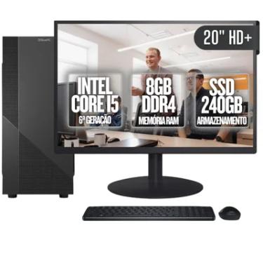 Imagem de Computador Completo Bluepc Task Intel Core i5 6ª Geração 8GB Ddr4 SSD 240GB Monitor 20"  - Cdbp-ta008