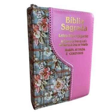 Imagem de BÍBLIA SAGRADA LETRA GIGANTE COM HARPA CRISTÃ ZÍPER ÍNDICE PALAVRAS DE