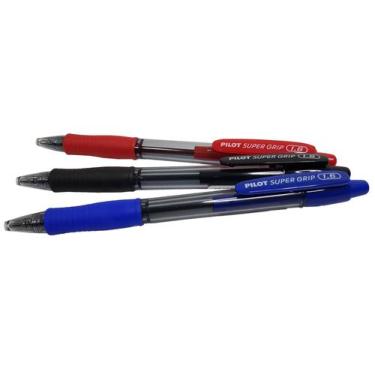 Imagem de Caneta Super Grip Pilot 1.6 mm Esferográfica Kit C/ 3 Cores