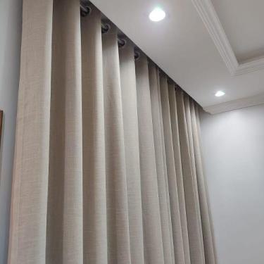 Imagem de Cortina Voil Linho Com Forro Blackout Sala Porta 4,00x2,50 - Salvatex 