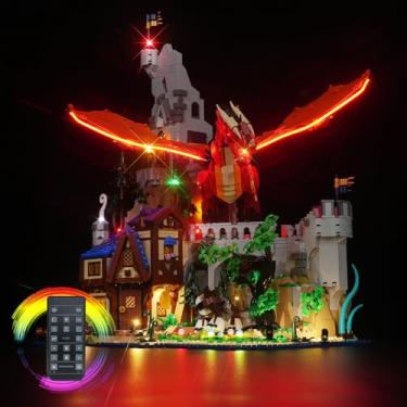 Imagem de DALDED Kit de iluminação LED para Lego Dungeons & Dragons: Red Dragon's Tale, luz LED compatível com modelos de blocos de construção Lego 21348 (versão de controle remoto)