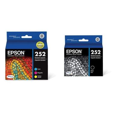 Imagem de Pacote combinado de tinta e cartucho preto para impressoras Epson WF