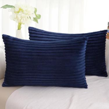 Imagem de Capas de almofada decorativas Simmore 30x50cm, conjunto de 2, azul mar