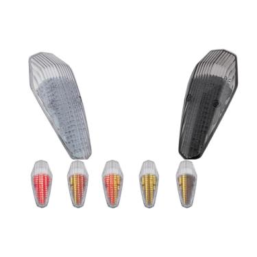 Imagem de TOPZONE Compatível com Honda 2004-2016 VT750 -SHADOW AERO; luz traseira de freio da lanterna traseira do motor (luz traseira de freio de LED + seta, lente transparente)