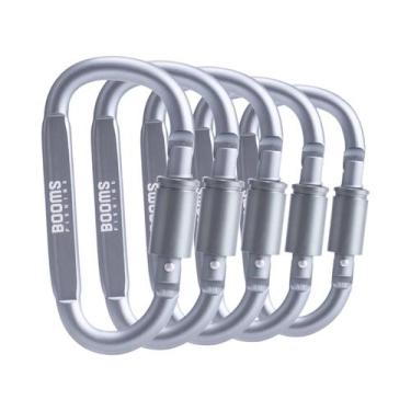 Imagem de Mosquetão De Alumínio Com Anel Em D E Trava De Rosca, Gancho De Viagem