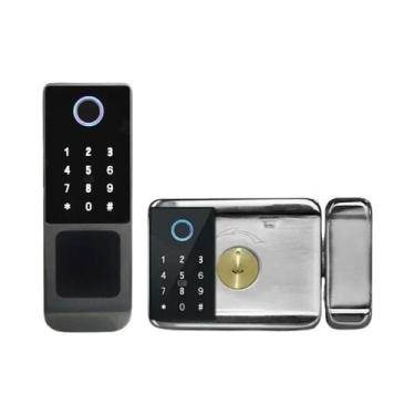 Imagem de Fechadura Inteligente Para Porta Com Impressão Digital Tuya Wifi IP66 