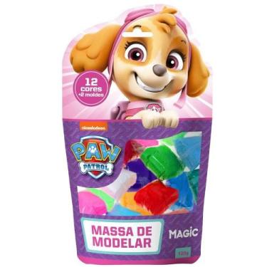 Imagem de Massa de modelar 12 cores 2 moldes patrulha canina rosa - CIRANDA CULT