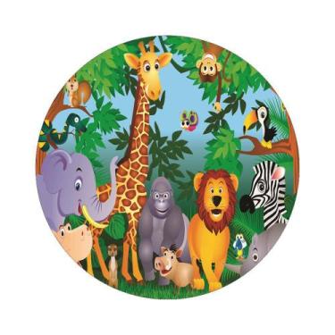 Imagem de Painel de Tecido Sublimado Redondo Animais Safari 01 c/Elástico - Fabr