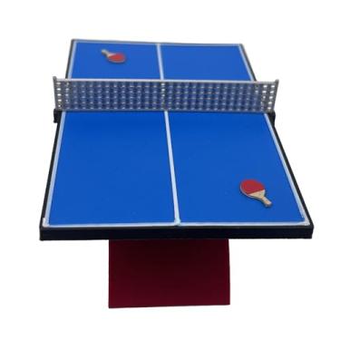 Imagem de menolana Mesa de tênis de mesa em miniatura escala 1:12, modelo de layout de móveis para casa de bonecas, decoração, artesanato, diorama, ornamento de