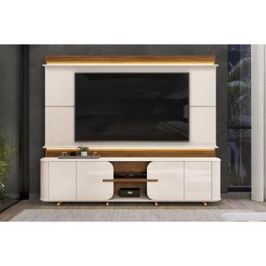 Imagem de Home P/ Tv Até 75 Pol Lord C/ 4 Porta 240x200cm Off White/freijó - Dj Móveis