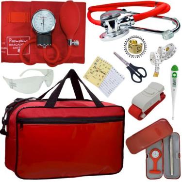 Imagem de Kit Enfermagem Top Cores Premium Completo Estagio - Love Saude, VERMEL