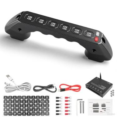 Imagem de Jumpdy Painel de controle de braço compatível com Ranger 2019-2025 6 Gang Red Green Armrest Switch com caixa de controle integrada Tipo-C