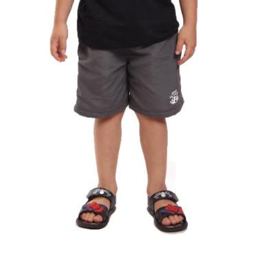 Imagem de Bermuda Tactel Shorts Infantil Para Meninos. - OX CONFECÇÕES, Cinza, 1