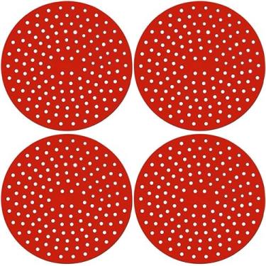 Imagem de Protetor De Fogão Indução de Silicone Tapete Fogão Indução Redondo(4 Vermelhos)