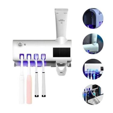 Imagem de Suporte Esterilizador Luz UV para 04 Escovas com Dispenser de Pasta De