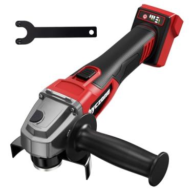 Imagem de Byczone Rebarbadora angular sem fio compatível com bateria Milwaukee M18 (sem bateria), ferramenta elétrica de esmerilhadeira angular de 10 cm com chave inglesa, 3 velocidades variáveis, máx. 8500 RPM