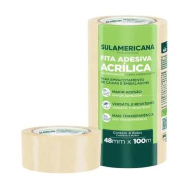 Imagem de Fita empacotamento sulamericana 48x100 transp. c/ 4