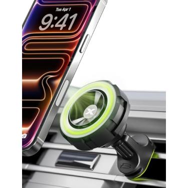 Imagem de Bracketron Suporte magnético de carro para celular, suporte MagAlign Max para ventilação do carro 【 magnético mais forte + sucção 】 Suporte de telefone de saída de ar para carro para iPhone 16 Pro Max