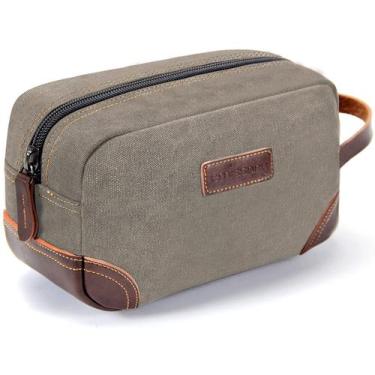 Imagem de Bolsa de higiene pessoal de viagem emissary masculina em couro/lona ci