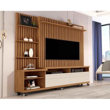 Imagem de Estante Home Para Tv até 60 Polegadas Nobre 180cm Freijó com OffWhite 