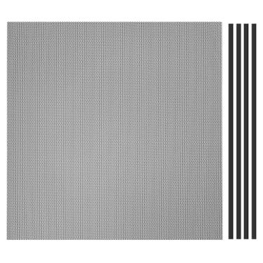 Imagem de PATIKIL Furo de malha de poeira de 50 x 50 cm, 0,2 cm, 1 conjunto de filtro de poeira de PVC para refrigerador de computador, filtro de poeira, grade com tira magnética para ventilador de computador à