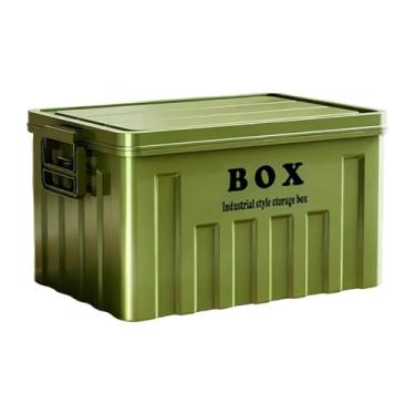 Imagem de Ｂｅｓｇａ Organizador de porta-malas de carro com tampa, caixa de utilidades multifuncional de grande capacidade e alças, recipiente para roupas e brinquedos, Verde