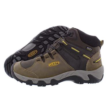 Imagem de KEEN Bota de caminhada masculina Steens Mid Wp, Preto, verde-oliva/amarelo Keen, 12