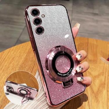 Imagem de Capa com suporte de glitter para Samsung A56 A36 A26 A16 06 55 35 25 15 05s 73 72 71 54 53 52/s 51 34 33 32 24 23 22 14 13 12 4g 5g (para Samsung A24 4G/rosa)