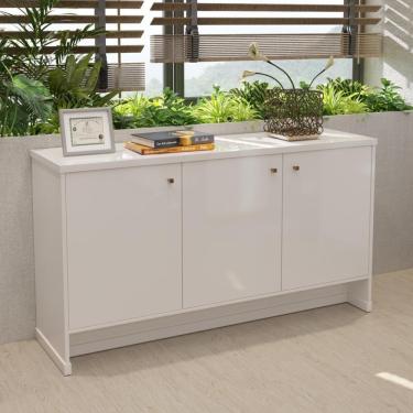 Imagem de Buffet Aparador 3 Portas 136cm Com Tampo 25mm Verbena - Branco