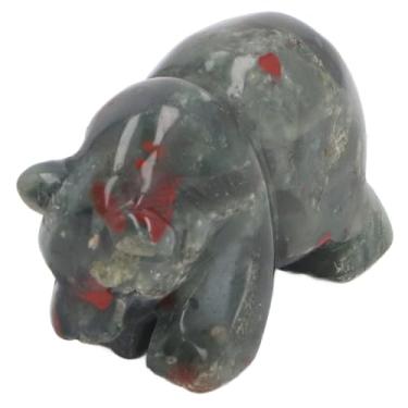 Imagem de HEEPDD Crystal Bear Fengshui Requintado Artesanato de Bolso de Bolso Figure Pedra Luck Positividade de Pedras Preciosas Esculpidas à Mão, Preciosa Esculpida à Mão para Decoração de Casa Decoração de